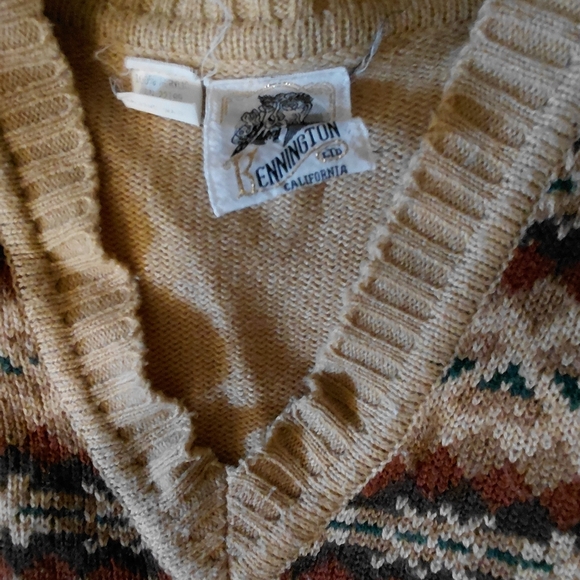 Kennington V-Neck Sweater Fair Isle Vintage - Picture 7 of 9
